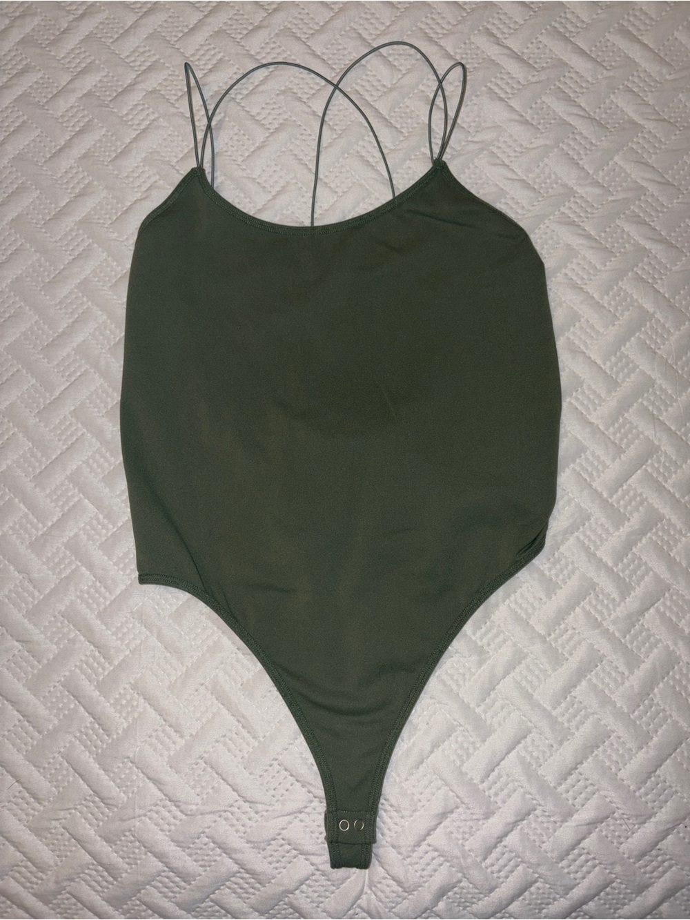Free People | Olive Green Microstrap Strappy Bodysuit